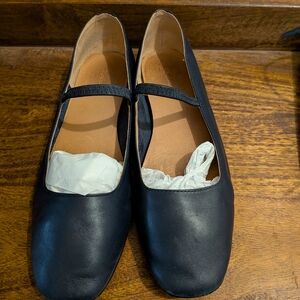 Madewell Navy Leather Flats Greta 9